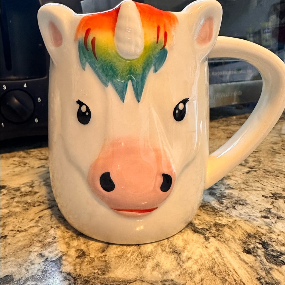 3D Rainbow Unicorn Ceramic Mug